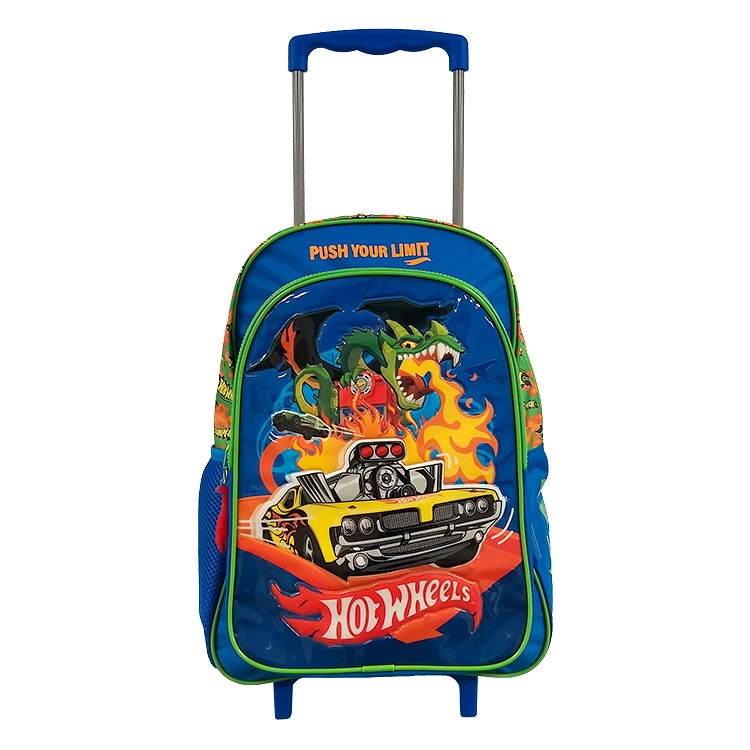 Mochila Escolar Wabro 2026 Hot Wheels 16" Dragon con Carro Art.75111
